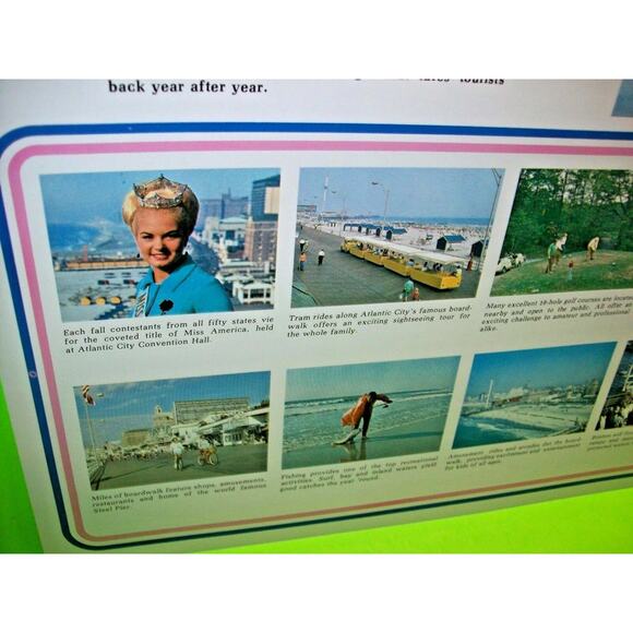 Atlantic City NJ 10 Gallon Vacation FLYER New Jersey Shore Miss America 1974 NOS - Picture 3 of 9